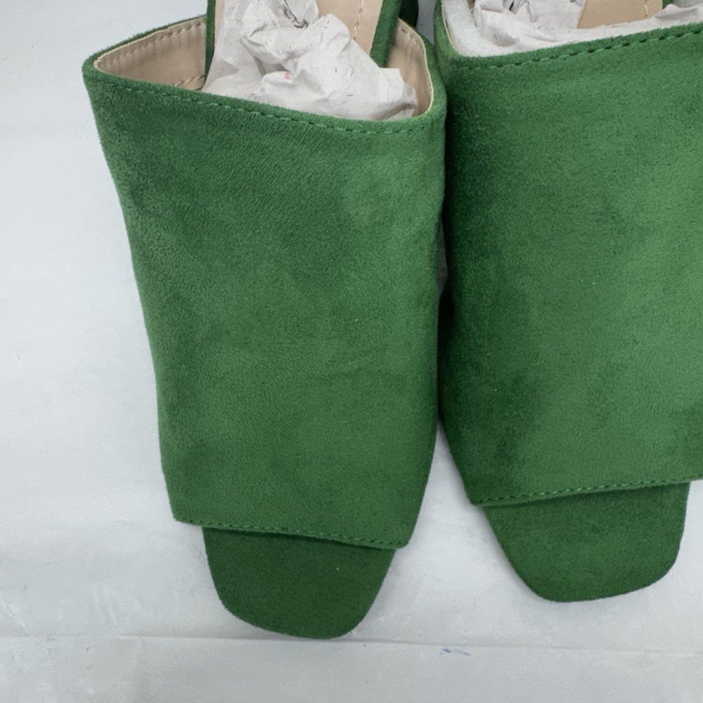 Journee Collection Women 6.5 Green Adelaide Block Heel Sandals NEW Suede Summer - Picture 2 of 5